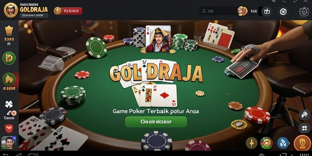 Screenshot gameplay GOLDRAJA yang menampilkan serunya permainan Poker.