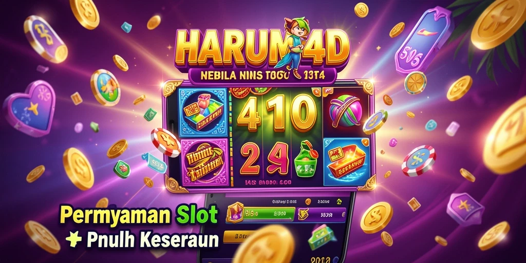 Tampilan gameplay menarik dari HARUM4D yang menampilkan slot berwarna-warni.