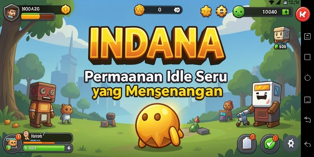Tangkapan layar gameplay INDAAA yang menunjukkan pengalaman Idle yang mendalam.