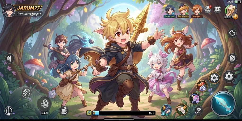 Tampilan gameplay seru dan karakter menarik di JARUM77.