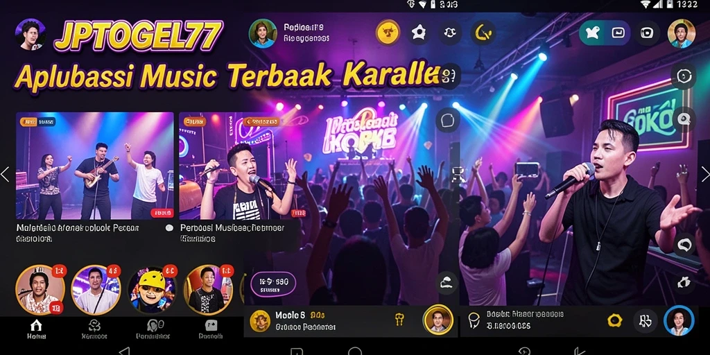Tampilan screenshot JPTOGEL77 menampilkan pengguna yang sedang bernyanyi dengan penuh semangat.