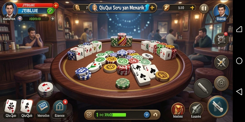 Tampilan gameplay QiuQiu yang menegangkan dan seru.