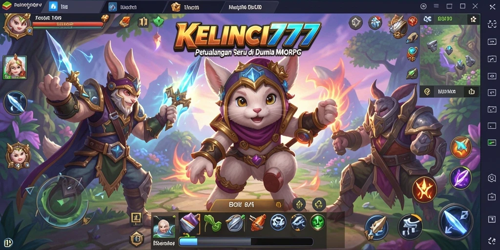 Screenshot permainan KELINCI777 menampilkan aksi dinamis dan petualangan epik.
