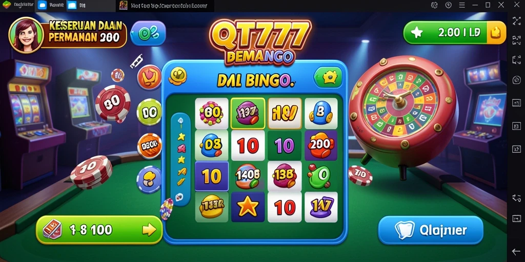 Screenshot utama QT777 menampilkan aksi seru permainan Bingo.