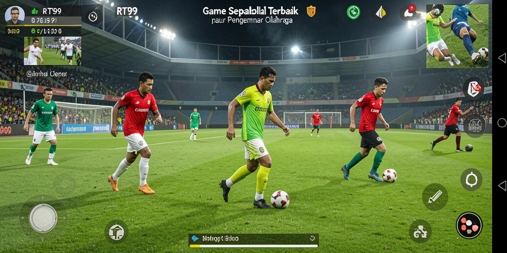 Tampilan gameplay sepenuhnya mendebarkan dalam RT99, membawa pengalaman sepak bola ke level berikutnya.
