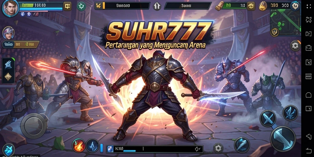 Screenshot gameplay <strong>Suhu777</strong> menampilkan pertarungan yang intens dan karakter menawan.