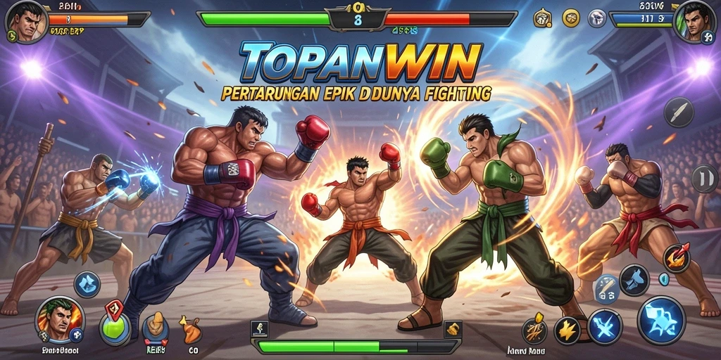 Tampilan mendebarkan dari gameplay pertarungan TOPANWIN.