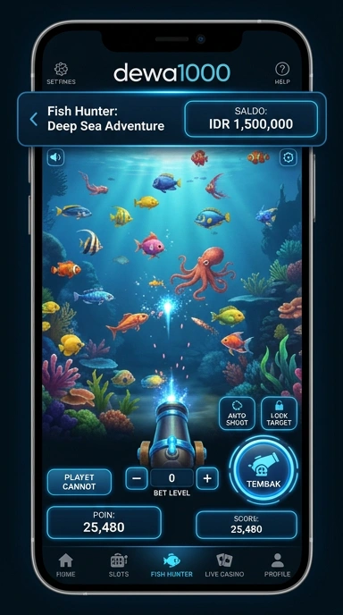 Screenshot tampilan utama aplikasi dewa1000.